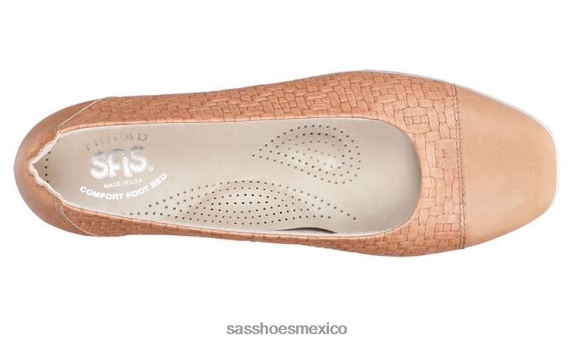 mx SAS mujer inspirado mocasín sin cordones maui trigo LVV46388