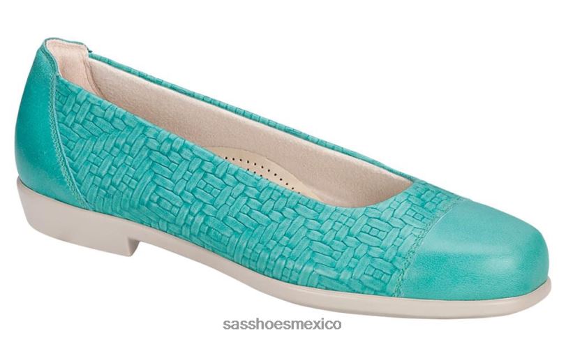 mx SAS mujer inspirado mocasín sin cordones maui verde azulado LVV46389