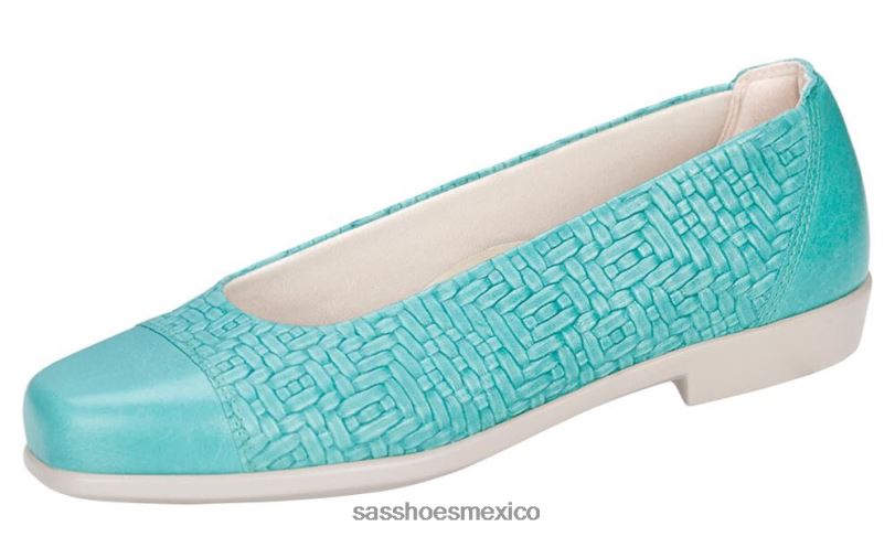 mx SAS mujer inspirado mocasín sin cordones maui verde azulado LVV46389
