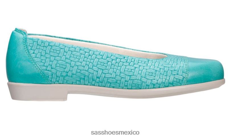 mx SAS mujer inspirado mocasín sin cordones maui verde azulado LVV46389