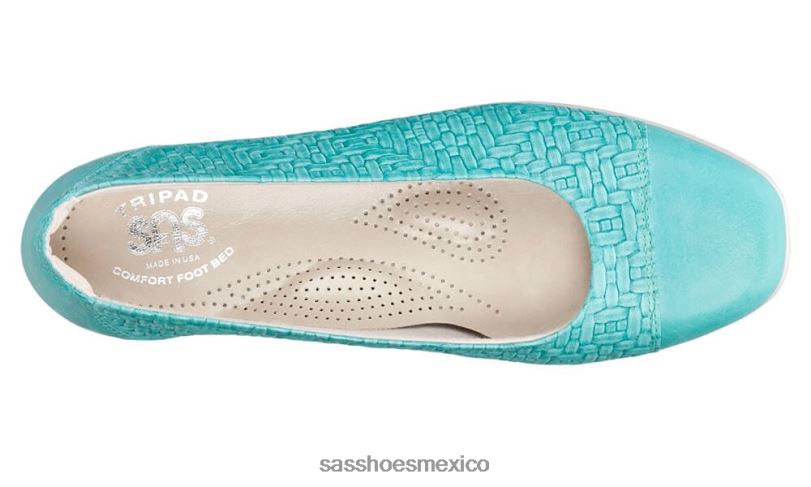 mx SAS mujer inspirado mocasín sin cordones maui verde azulado LVV46389