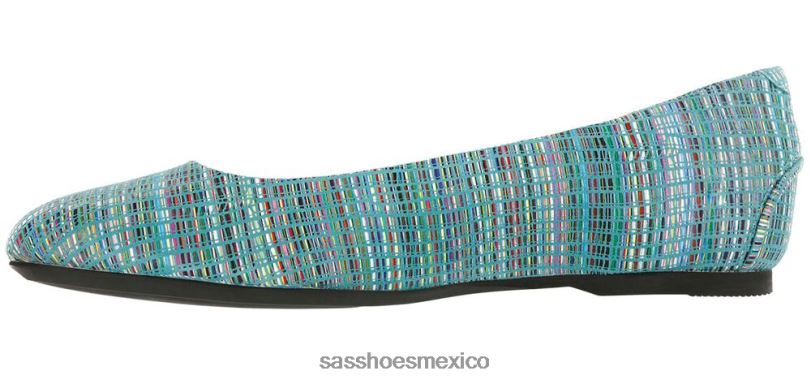 mx SAS mujer inspirado mocasines sin cordones con encaje arcoiris turquesa LVV46385