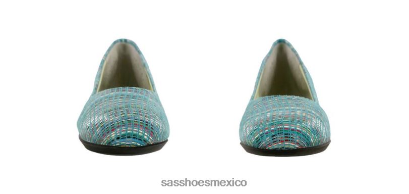 mx SAS mujer inspirado mocasines sin cordones con encaje arcoiris turquesa LVV46385