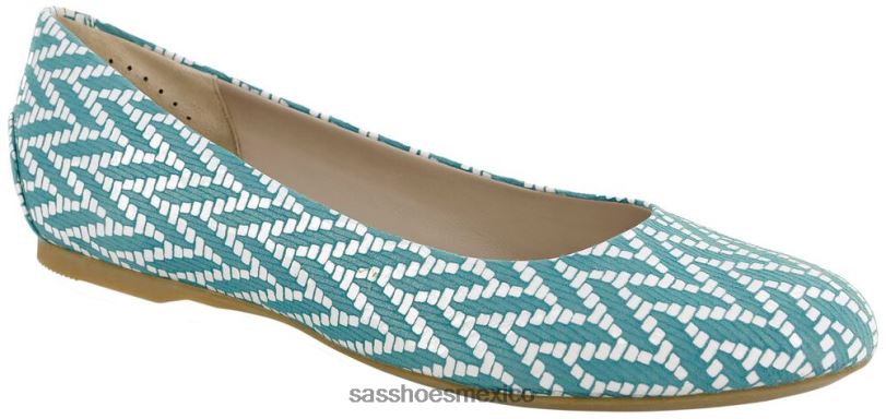 mx SAS mujer inspirado mocasines sin cordones con encaje chevron turquesa LVV46386