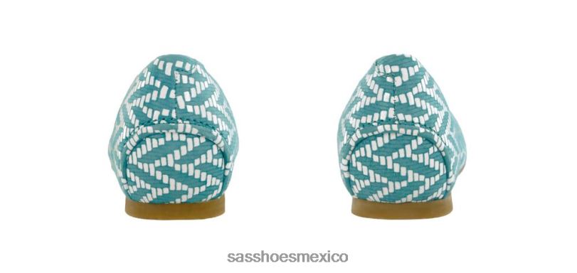 mx SAS mujer inspirado mocasines sin cordones con encaje chevron turquesa LVV46386