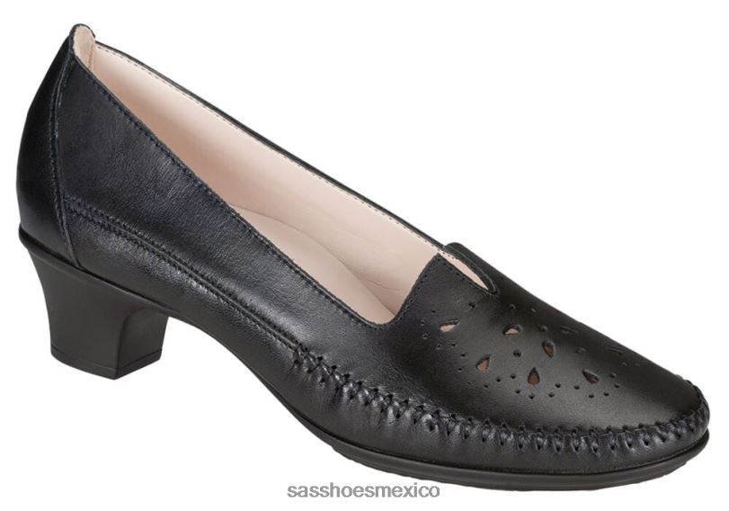 mx SAS mujer inspirado resbalón sonyo en el talón alfa negro LVV46355