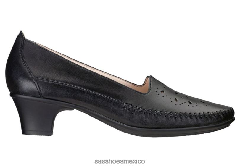 mx SAS mujer inspirado resbalón sonyo en el talón alfa negro LVV46355