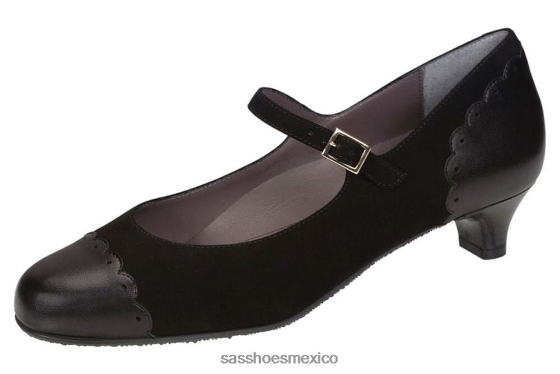 mx SAS mujer inspirado tacón cate mary jane negro LVV46333