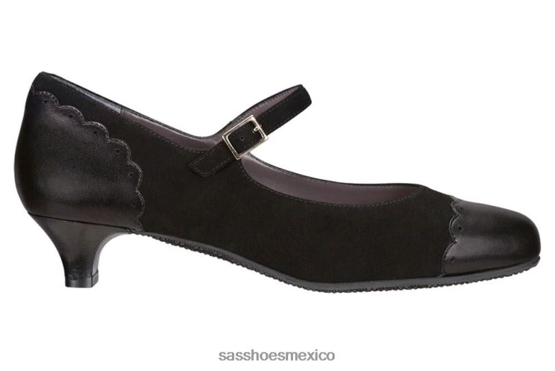 mx SAS mujer inspirado tacón cate mary jane negro LVV46333