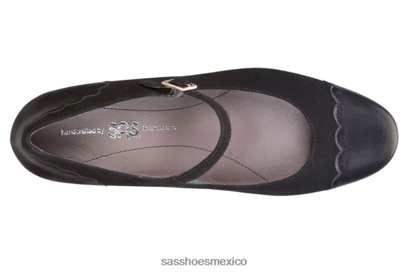 mx SAS mujer inspirado tacón cate mary jane negro LVV46333