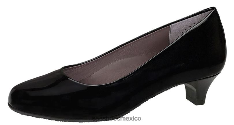 mx SAS mujer inspirado tacón gatito elaine charol negro LVV46343