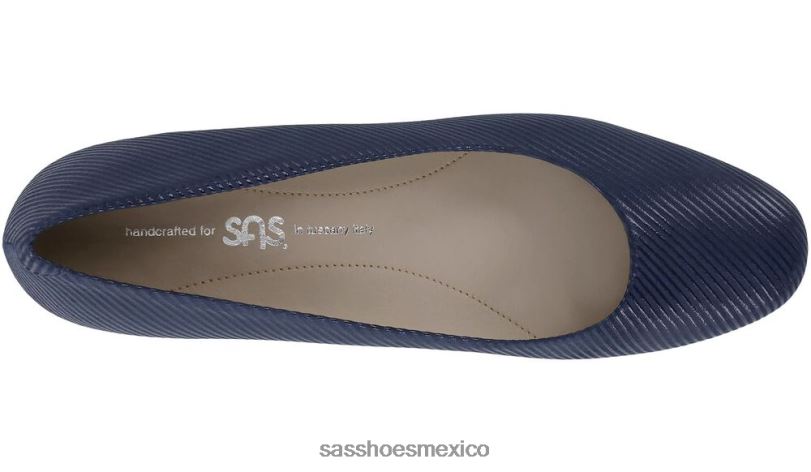 mx SAS mujer inspirado tacón gatito elaine raya azul marino LVV46370