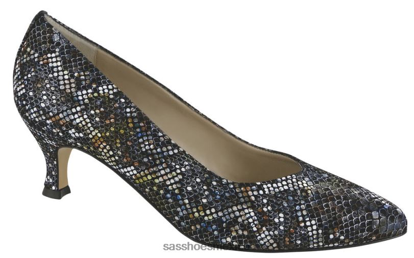 mx SAS mujer inspirado tacón gatito moxie multiserpiente negro LVV46359