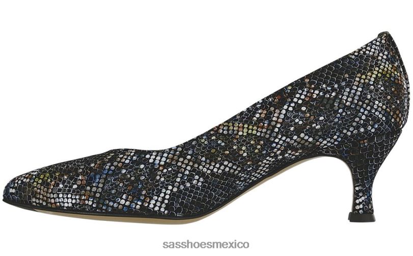 mx SAS mujer inspirado tacón gatito moxie multiserpiente negro LVV46359