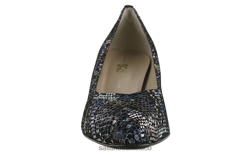 mx SAS mujer inspirado tacón gatito moxie multiserpiente negro LVV46359