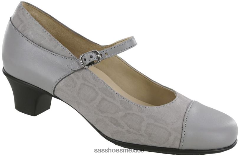 mx SAS mujer inspirado tacón isabel mary jane grigio/serpiente LVV46334