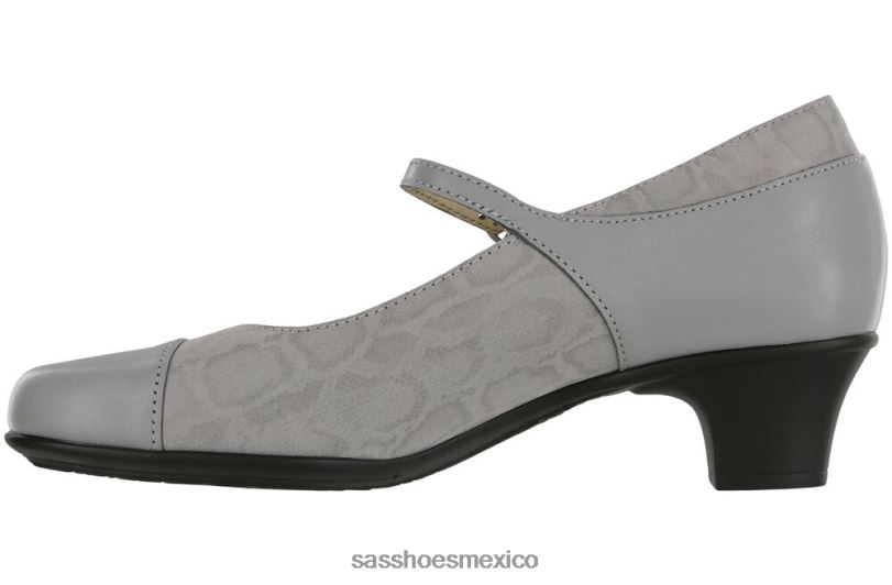 mx SAS mujer inspirado tacón isabel mary jane grigio/serpiente LVV46334