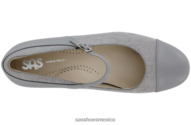 mx SAS mujer inspirado tacón isabel mary jane grigio/serpiente LVV46334